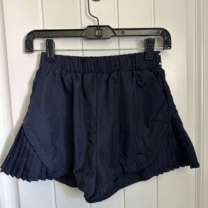 Navy Women's Pleated Shorts